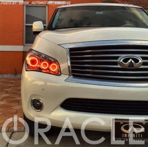 Infiniti QX56 Headlight Halo Kit - ORACLE Lighting - LED - Red - `11-`13